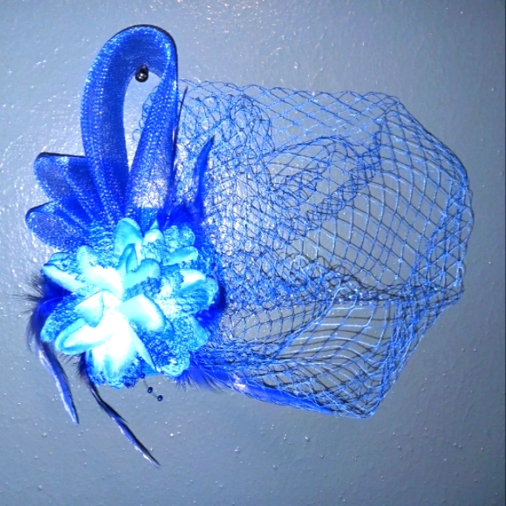 Beautiful blue clip-on hat